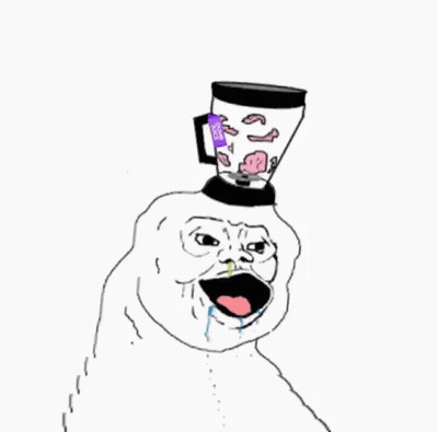 Cartoon Character With Blender On Head GIF