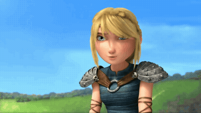 Cartoon Character With Blonde Hair And Blue Top GIF
