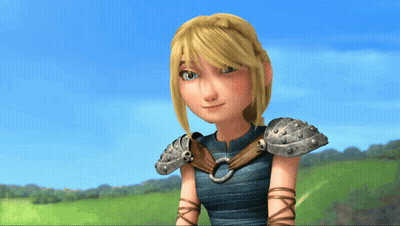 Cartoon Character With Blonde Hair And Blue Top GIF