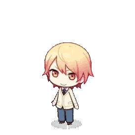 Cartoon Character With Blonde Hair And Red Eyes Sticker