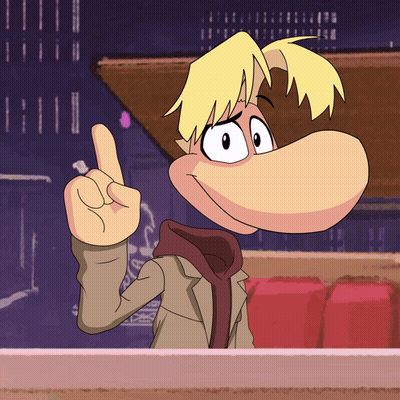 Cartoon Character With Blonde Hair Pointing Up