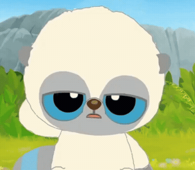 Cartoon Character With Blue Eyes Looking Sad GIF