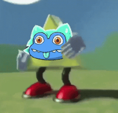 Cartoon Character With Blue Face And Red Legs GIF