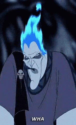 Cartoon Character With Blue Flames Saying Wha GIF