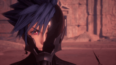 Cartoon Character With Blue Hair And Black Helmet GIF