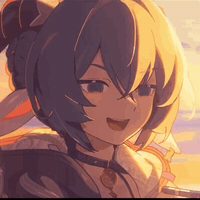 Cartoon Character With Blue Hair And Choker GIF