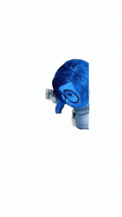 Cartoon Character With Blue Hair And Glasses GIF