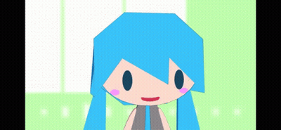 Cartoon Character With Blue Hair And Pink Cheek GIF