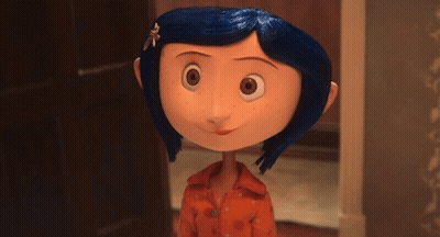Cartoon Character With Blue Hair And Polka Dot Pajamas Smiling GIF