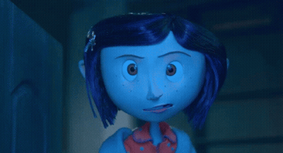 Cartoon Character With Blue Hair And Red Polka Dots GIF