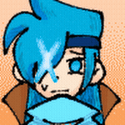 Cartoon Character With Blue Hair Holding Paper GIF