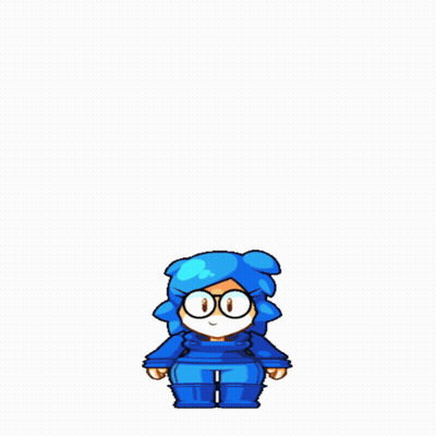 Cartoon Character With Blue Hair Laying on Floor