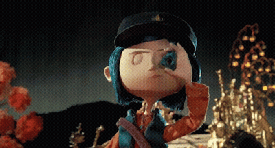 Cartoon Character With Blue Hair Looking Through Magnifying Glass GIF