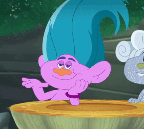 Cartoon Character With Blue Hair Sitting On Melon Slice GIF