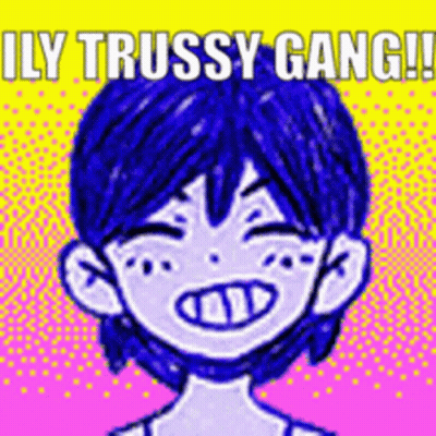 Cartoon Character With Blue Hair Smiling Saying Illy Trussy Gang GIF