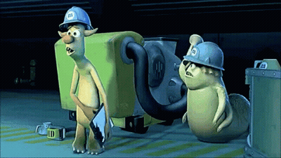 Cartoon Character With Blue Hard Hat And Letter A GIF