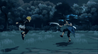 Cartoon Character With Blue Lines Reaching Out GIF