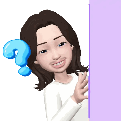 Cartoon Character With Blue Question Mark Sticker