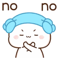Cartoon Character With Blue Towel And No No Sticker