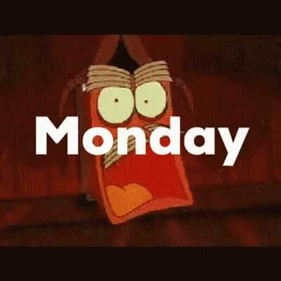 Cartoon Character With Book On Head Monday GIF