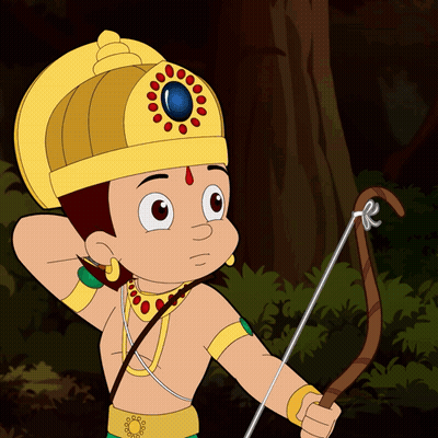 Cartoon Character With Bow And Arrow And Crown GIF