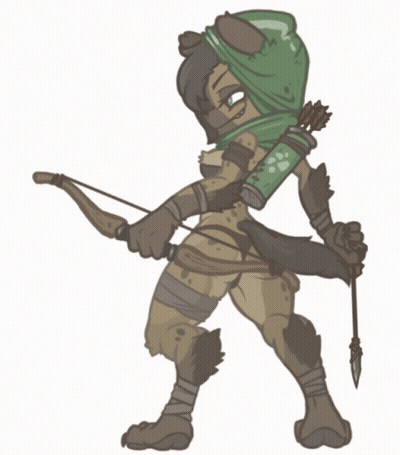 Cartoon Character With Bow And Arrow GIF
