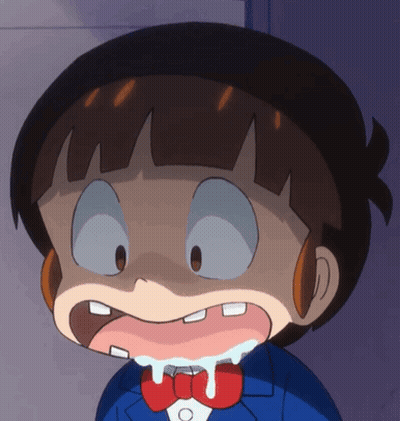 Cartoon Character With Bow Tie Making Face GIF