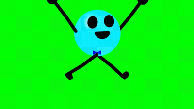 Cartoon Character With Bow Tie Walking On Green GIF