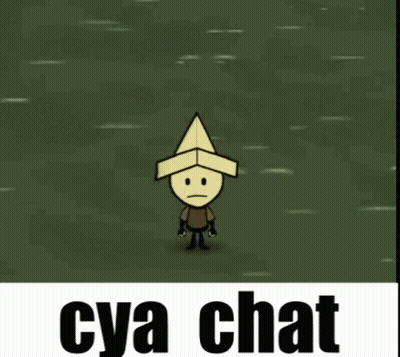 Cartoon Character with Box on Head Cya Chat