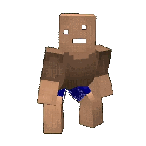 Cartoon Character With Box On Head In Underwear Sticker