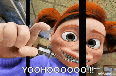 Cartoon Character With Braces Behind Bars Yoohoooo GIF