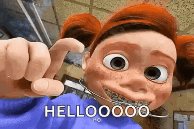 Cartoon Character With Braces Saying Hello GIF