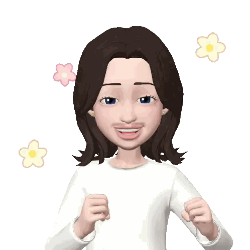 Cartoon Character With Brown Hair And White Shirt Sticker