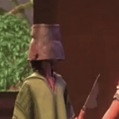 Cartoon Character With Bucket And Shovel GIF