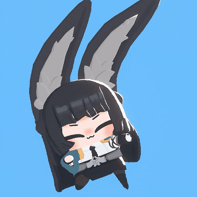 Cartoon Character With Bunny Ears Sitting GIF