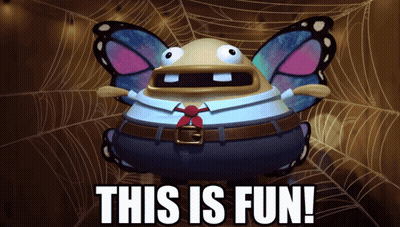 Cartoon Character With Butterfly Wings Saying This Is Fun GIF