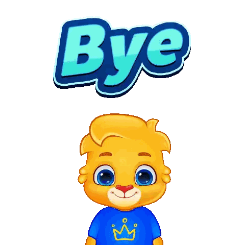 Cartoon Character With Bye On Top Sticker