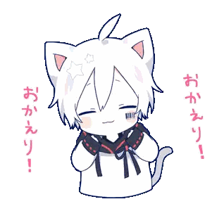Cartoon Character With Cat Ear And Bow Sticker