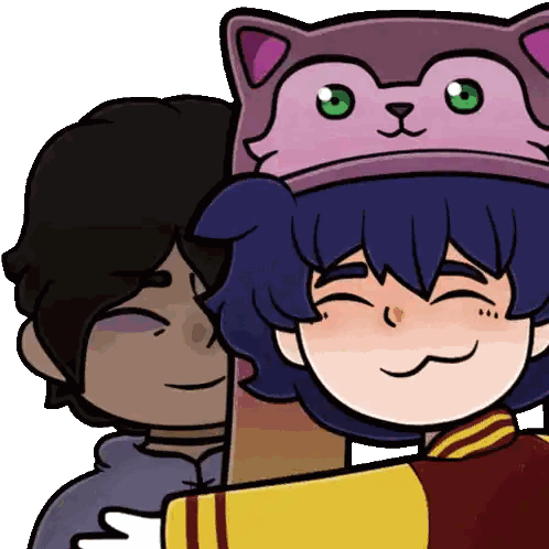 Cartoon Character With Cat Hat Sticker