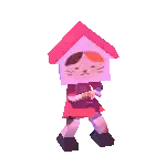 Cartoon Character With Cat Head And House On Head Sticker