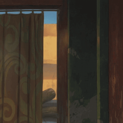 Cartoon Character With Chain In Doorway GIF