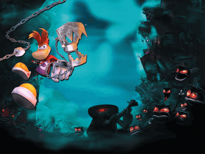 Cartoon Character With Chain Surrounded By Monsters GIF