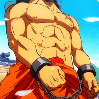 Cartoon Character With Chains Around Arms GIF
