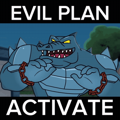 Cartoon Character With Chains Saying Evil Plan Activate GIF