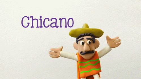 Cartoon Character With Chicano Text GIF