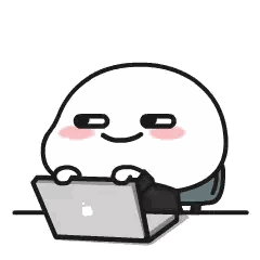 Cartoon Character With Chinese Writing On Tablet Sticker