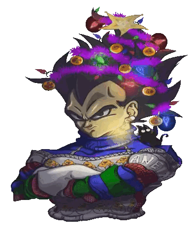Cartoon Character With Christmas Tree In Hair Sticker