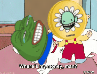 Cartoon Character With Coin Asking Where's My Money GIF