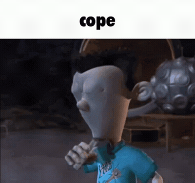 Cartoon Character With Cope Text GIF