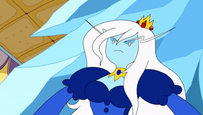 Cartoon Character With Crown And Blue Dress GIF